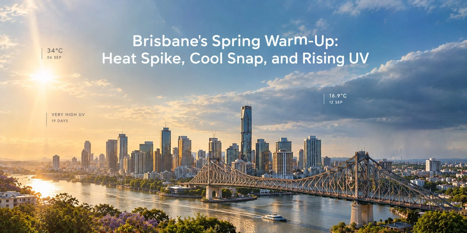 Brisbane's Spring Warm-Up: Heat Spike, Cool Snap, and Rising UV