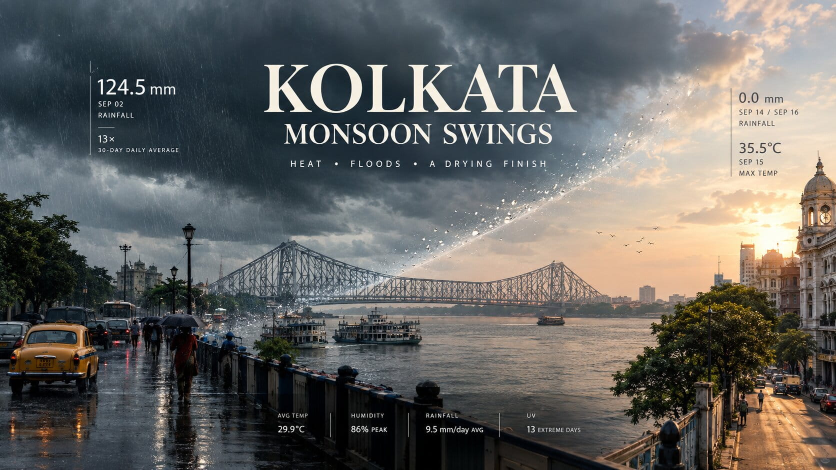 Kolkata's Monsoon Swings: Heat, Floods, and a Drying Finish