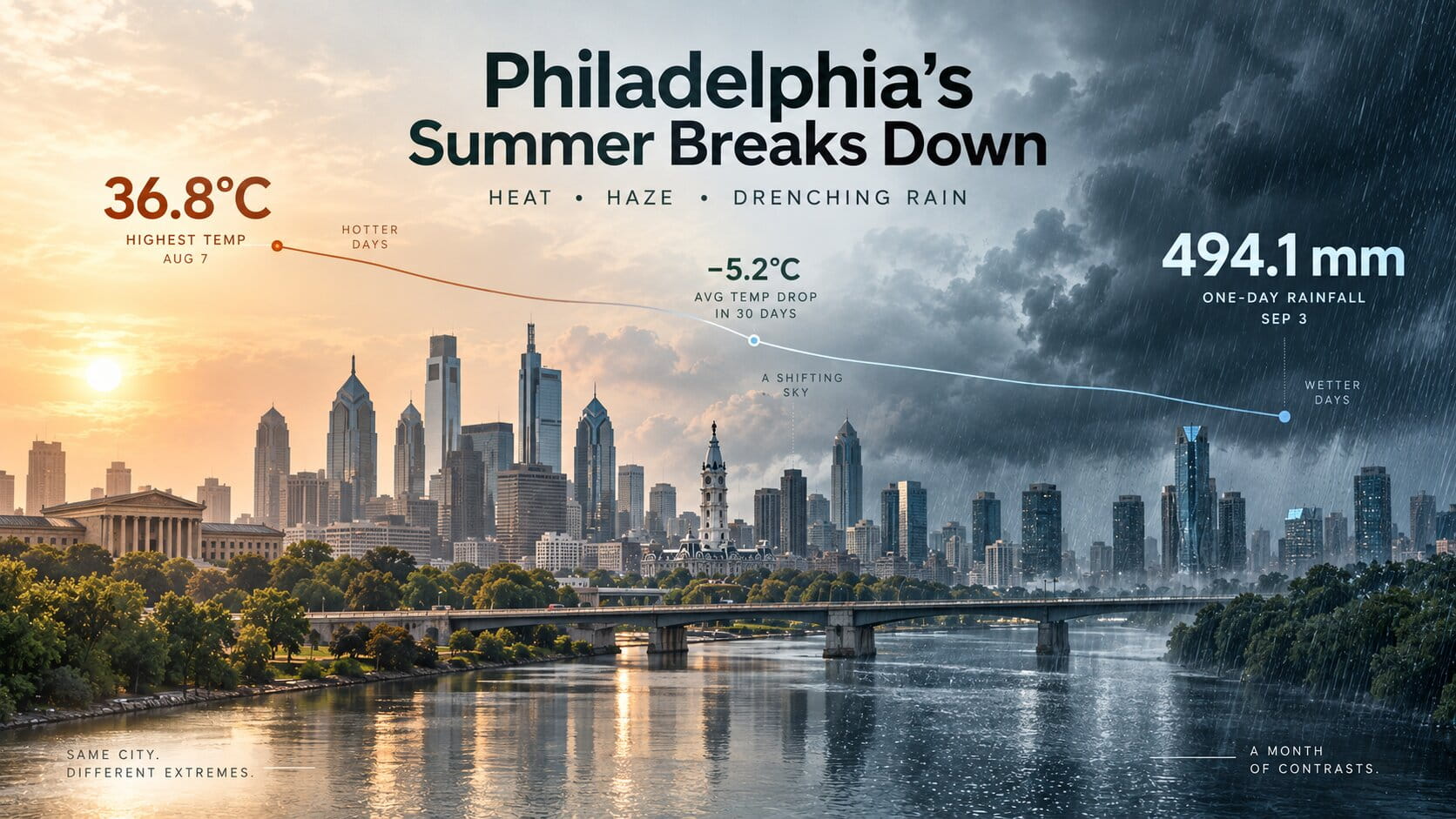 Philadelphia's Summer Breaks Down: Heat, Haze, and a Drenching End