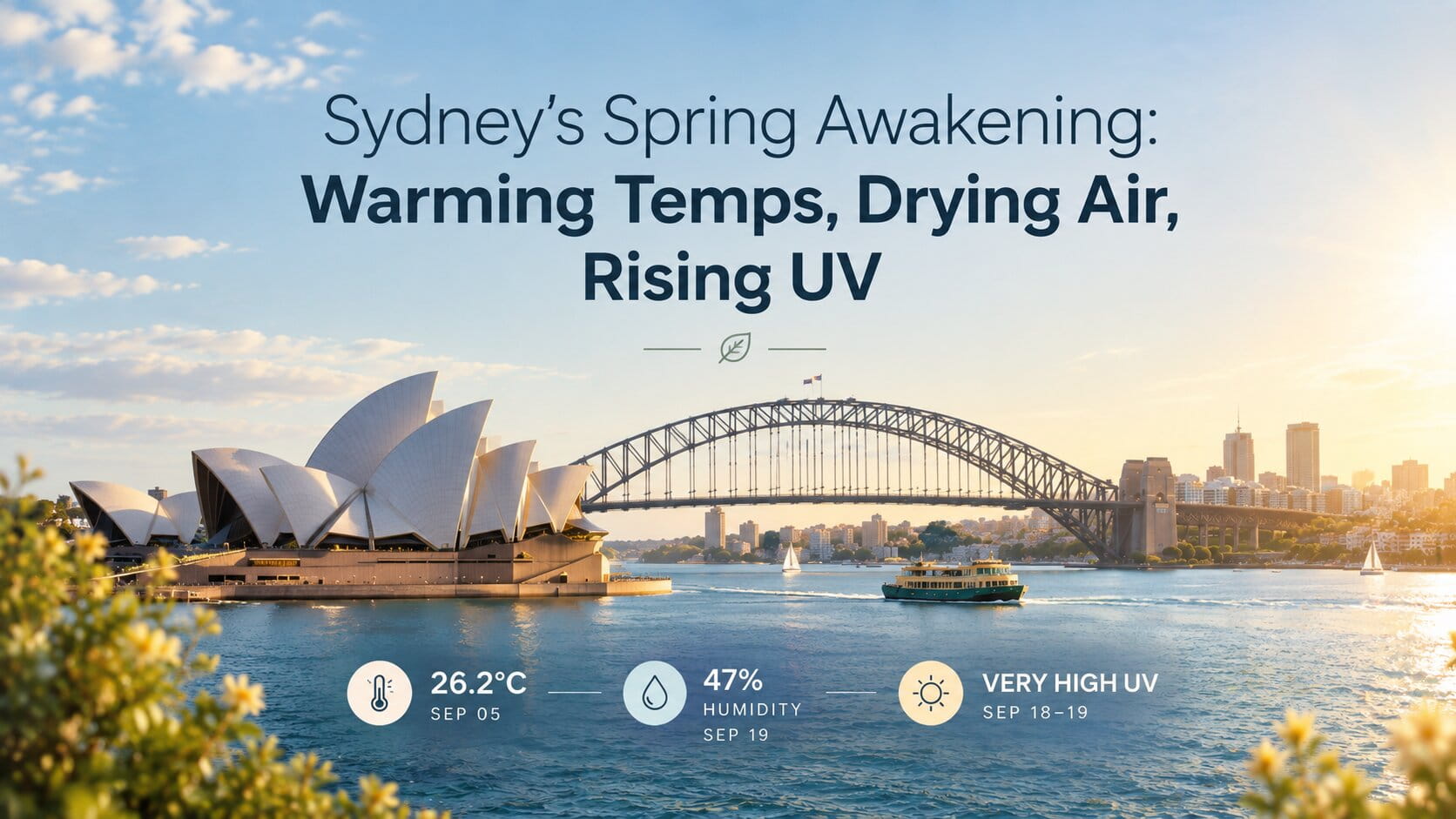 Sydney's Spring Awakening: Warming Temps, Drying Air, Rising UV